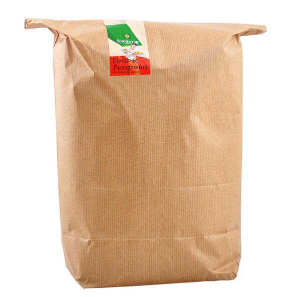 Photo of a brown giant-size pack Pizza- and Pasta Seasoning.